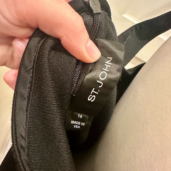 St. John 2 Piece Knit Dress Set with Matching Coat Blazer Cardigan Top Size 16 - Picture 10 of 11